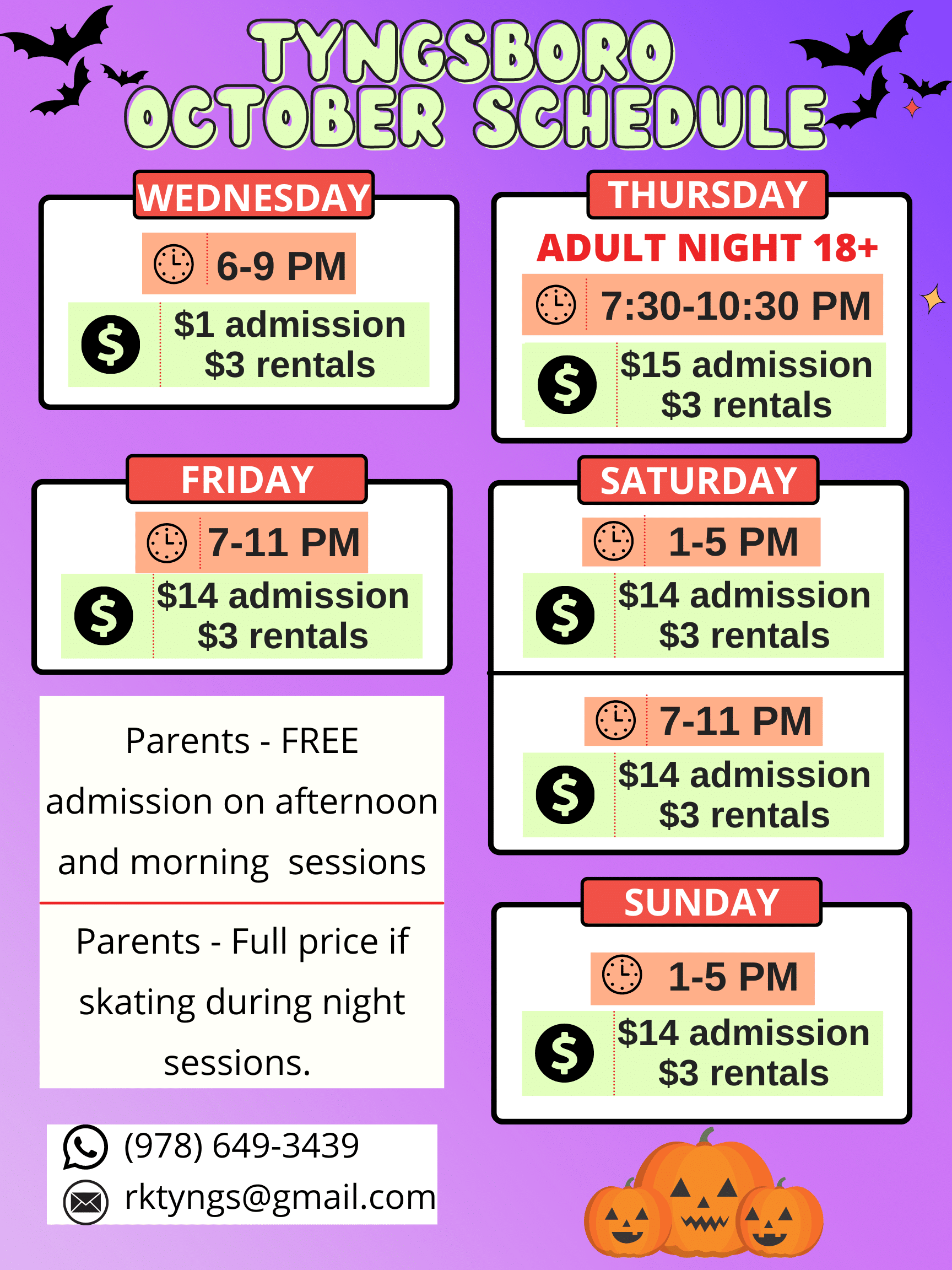 Tyngsboro Schedule - Roller Kingdom